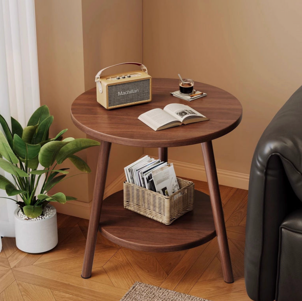 Modern Round Coffee Table with Storage