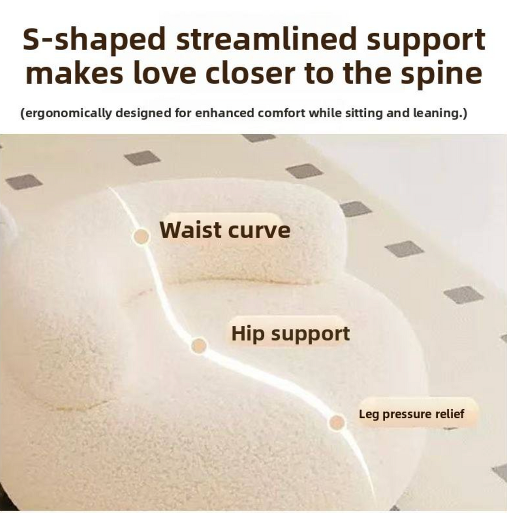 Modern Cream Round Wood Stool with Backrest