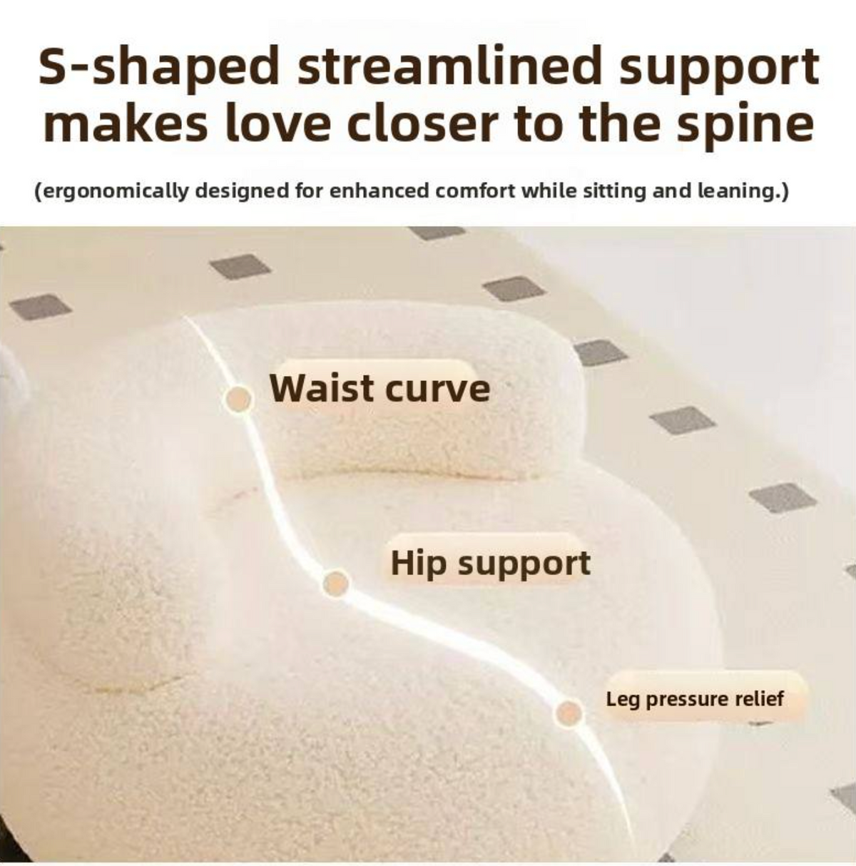 Modern Cream Round Wood Stool with Backrest