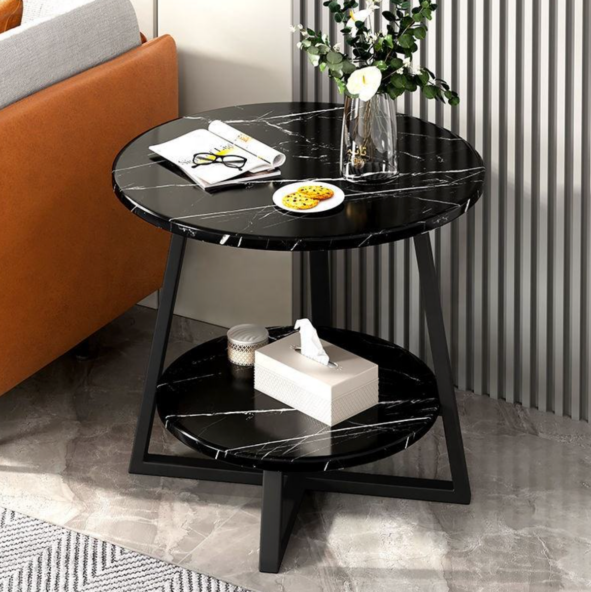 Modern Carbon Steel Side Table