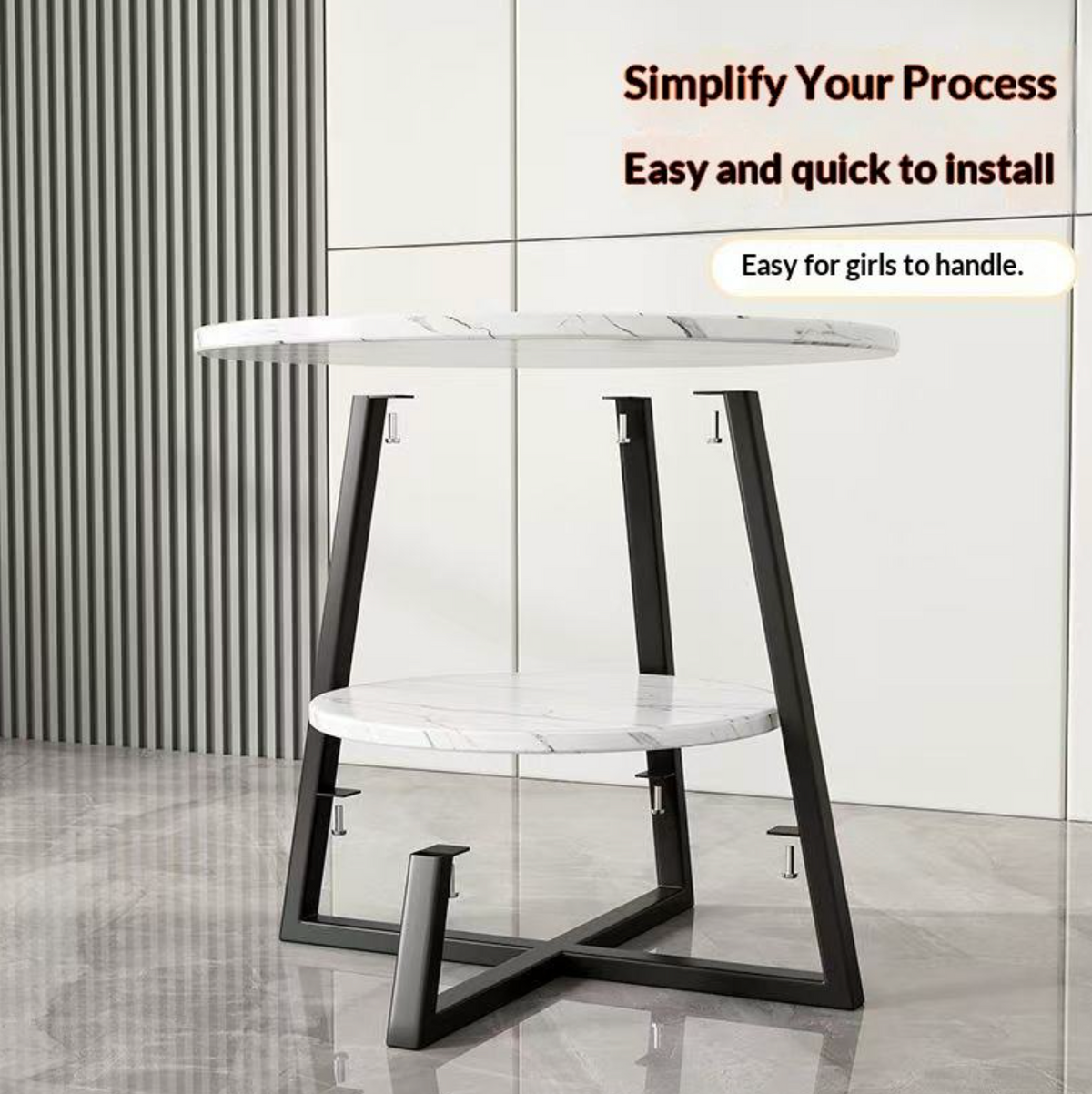 Modern Carbon Steel Side Table